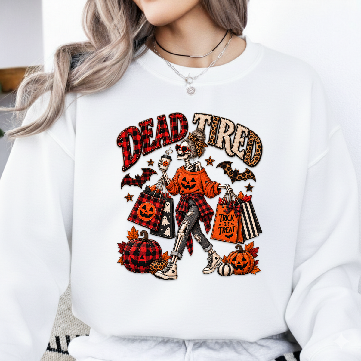 Dead Tired Skeleton PNG SVG Design T Shirt Funny Halloween Graphic