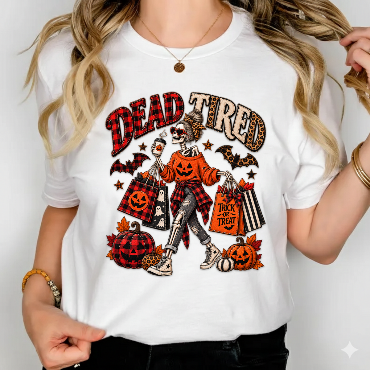 Dead Tired Skeleton PNG SVG Design T Shirt Funny Halloween Graphic