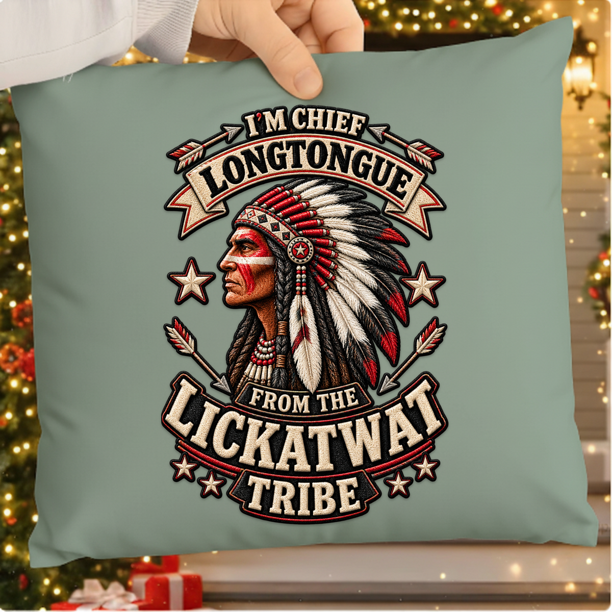 Chief Longtongue Lickatwat Tribe PNG SVG, Funny Biker Embroidery Graphic