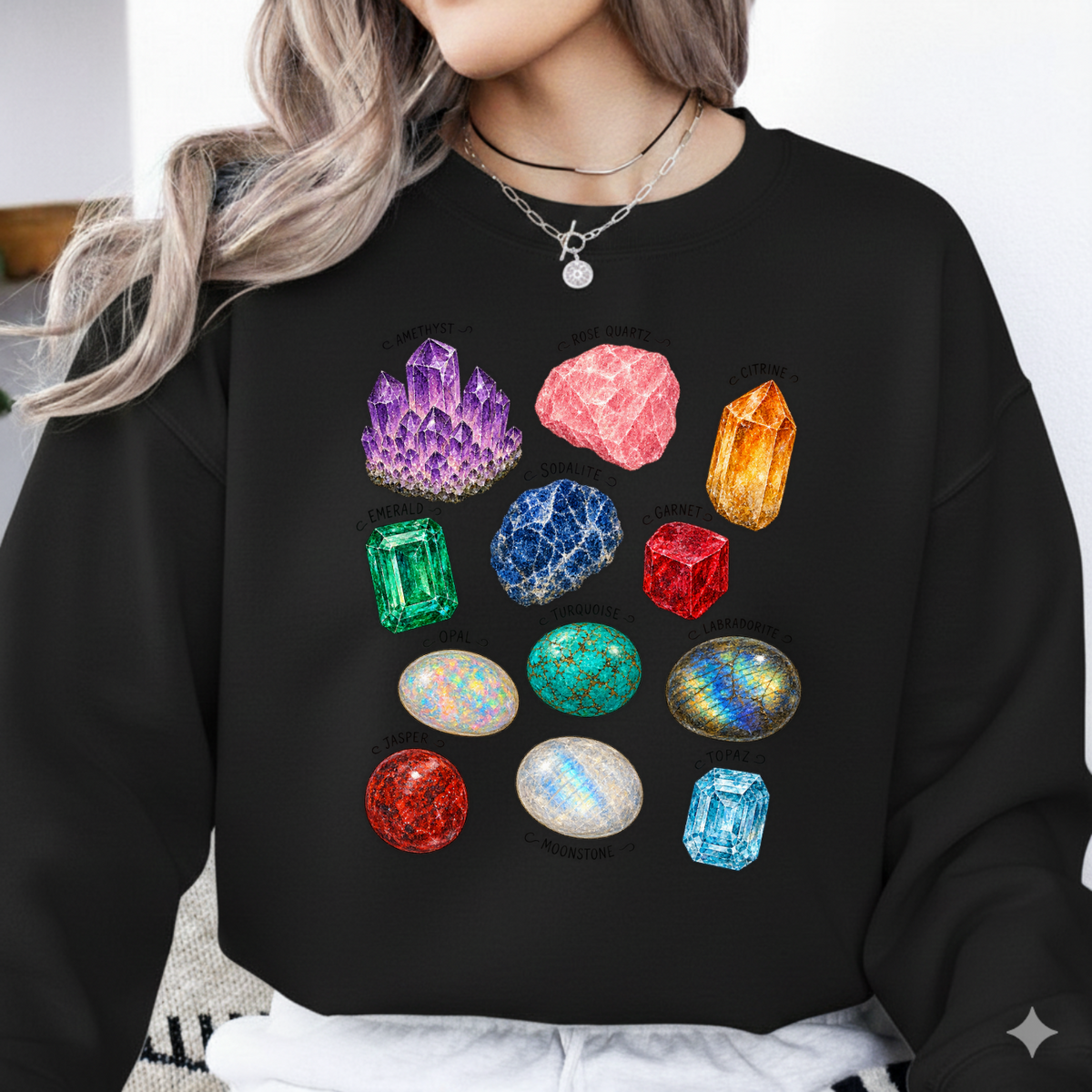 Crystals And Gemstones PNG SVG Design T Shirt Healing Stones Chart Graphic