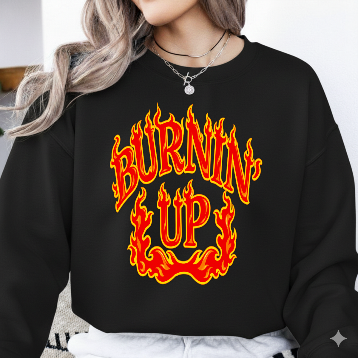 Burnin Up Fiery Flame Typography PNG SVG, Vintage Hot Rod Graphic
