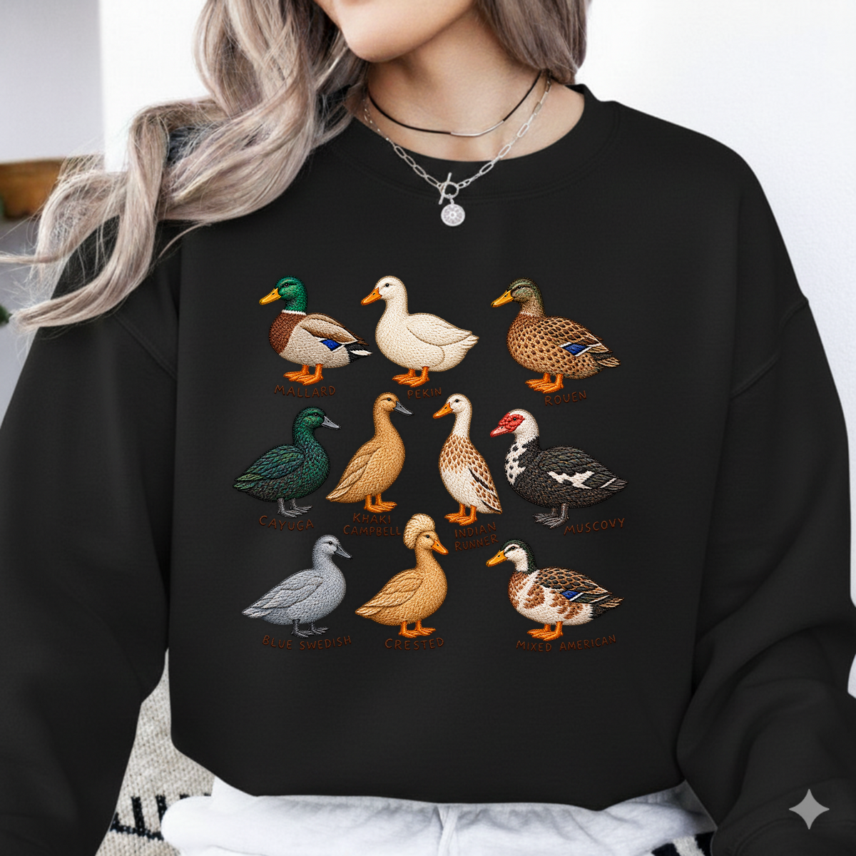 Duck Breeds PNG SVG Design T Shirt Kids Farm Educational Embroidery Graphic