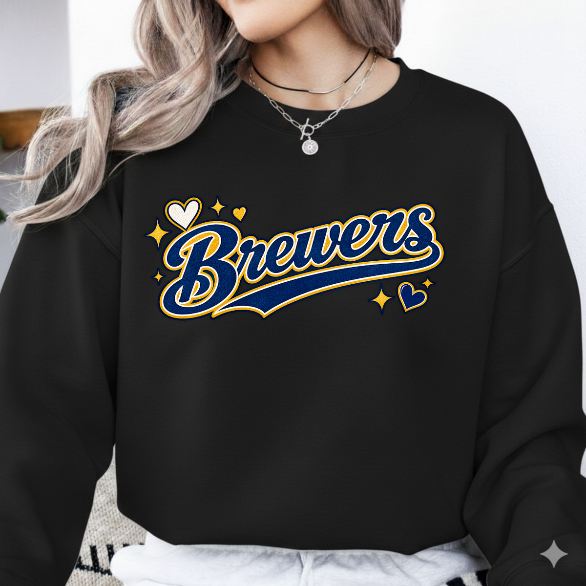 Brewers Sparkle Script Tail PNG SVG, Baseball Game Day Graphic