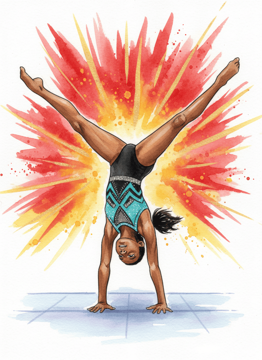 54 Gymnastics Watercolor PNG Clip Art Bundle Black Girl Gymnast Clipart Download