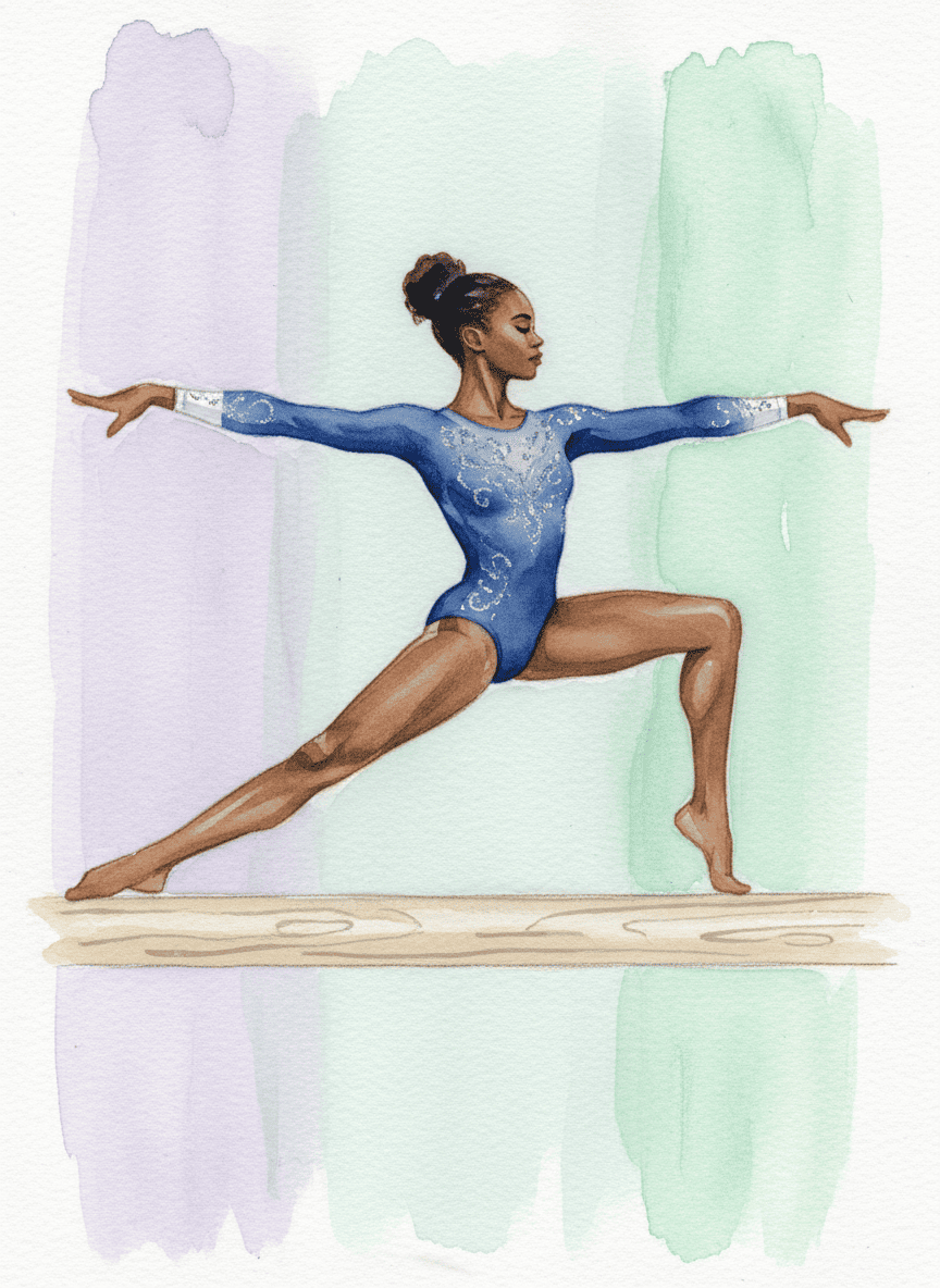 54 Gymnastics Watercolor PNG Clip Art Bundle Black Girl Gymnast Clipart Download