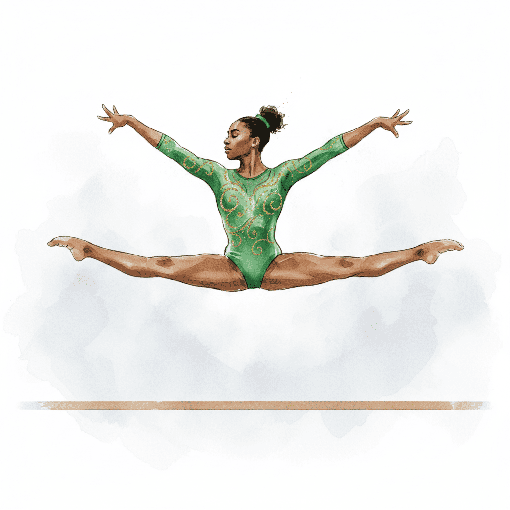 54 Gymnastics Watercolor PNG Clip Art Bundle Black Girl Gymnast Clipart Download