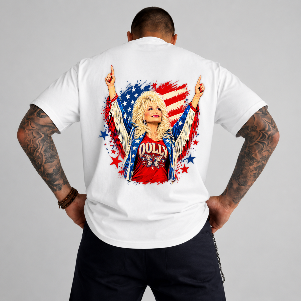 Patriotic Dolly Parton Stars and Stripes PNG SVG, Country Music Graphic