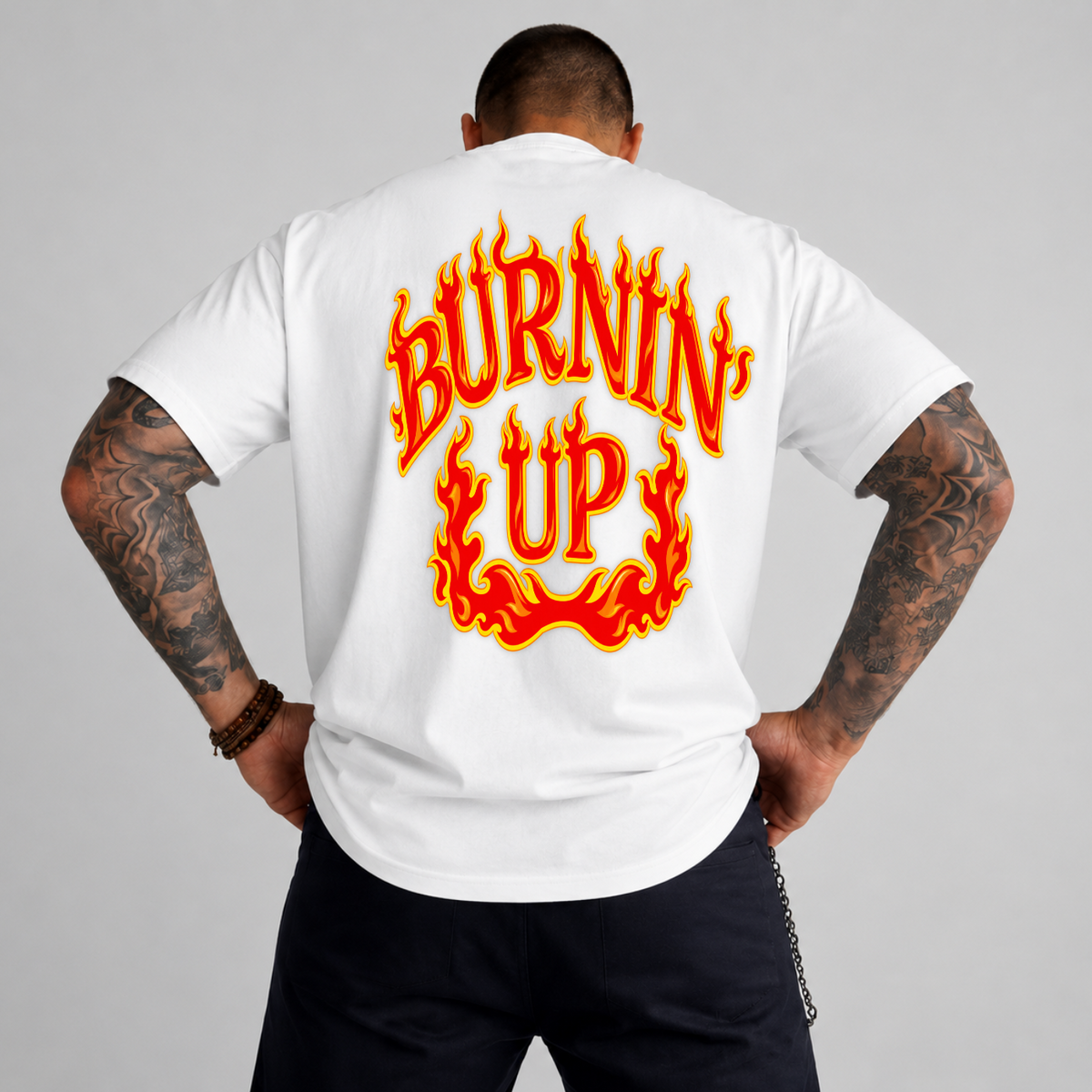 Burnin Up Fiery Flame Typography PNG SVG, Vintage Hot Rod Graphic