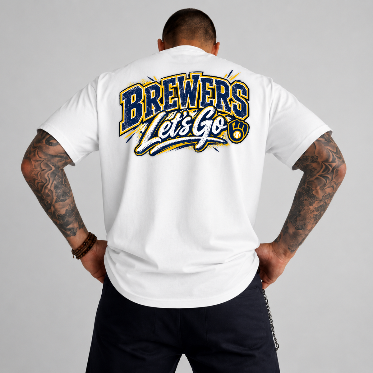 Brewers Let's Go Distressed Glove Logo PNG SVG, Baseball Game Day Graphic