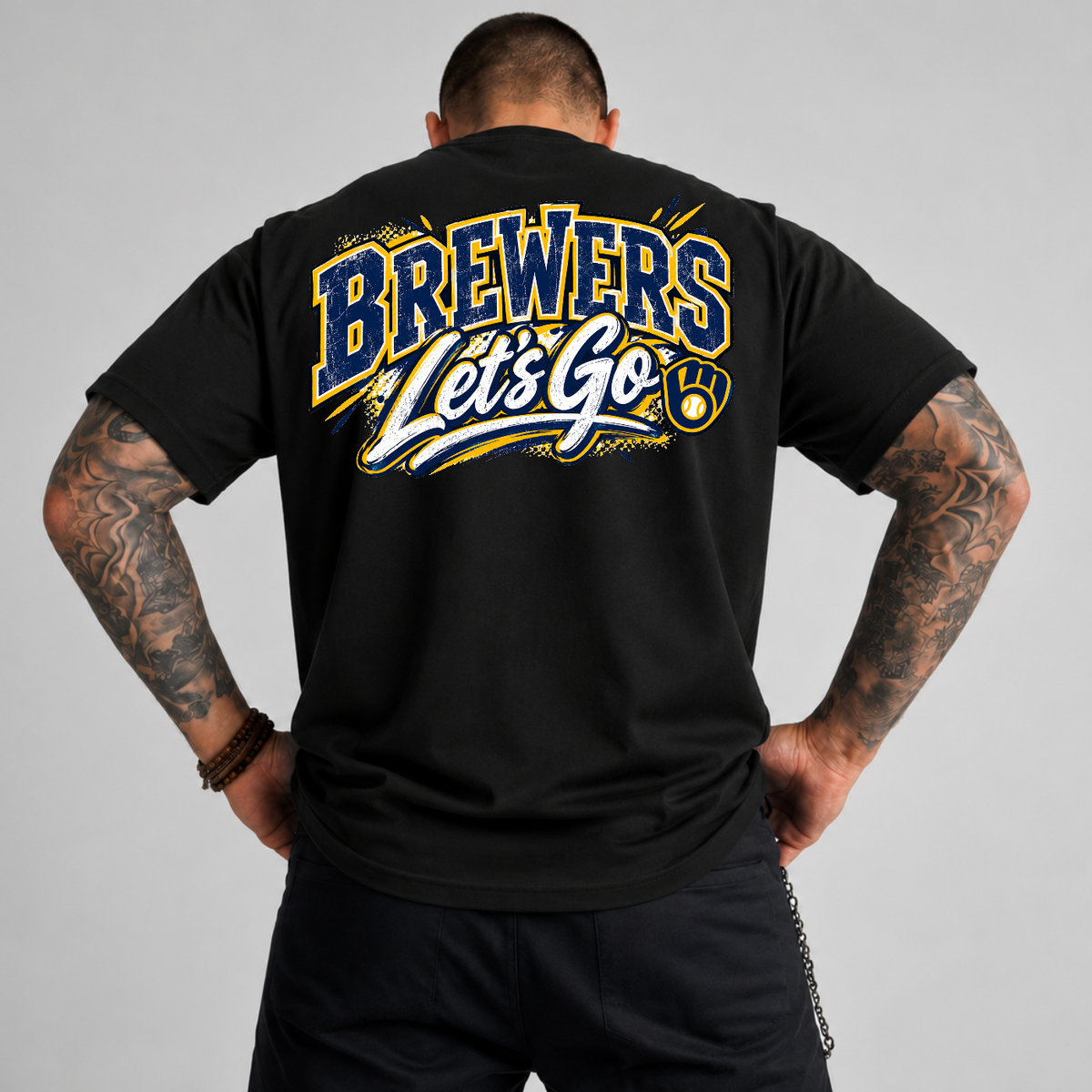 Brewers Let's Go Distressed Glove Logo PNG SVG, Baseball Game Day Graphic