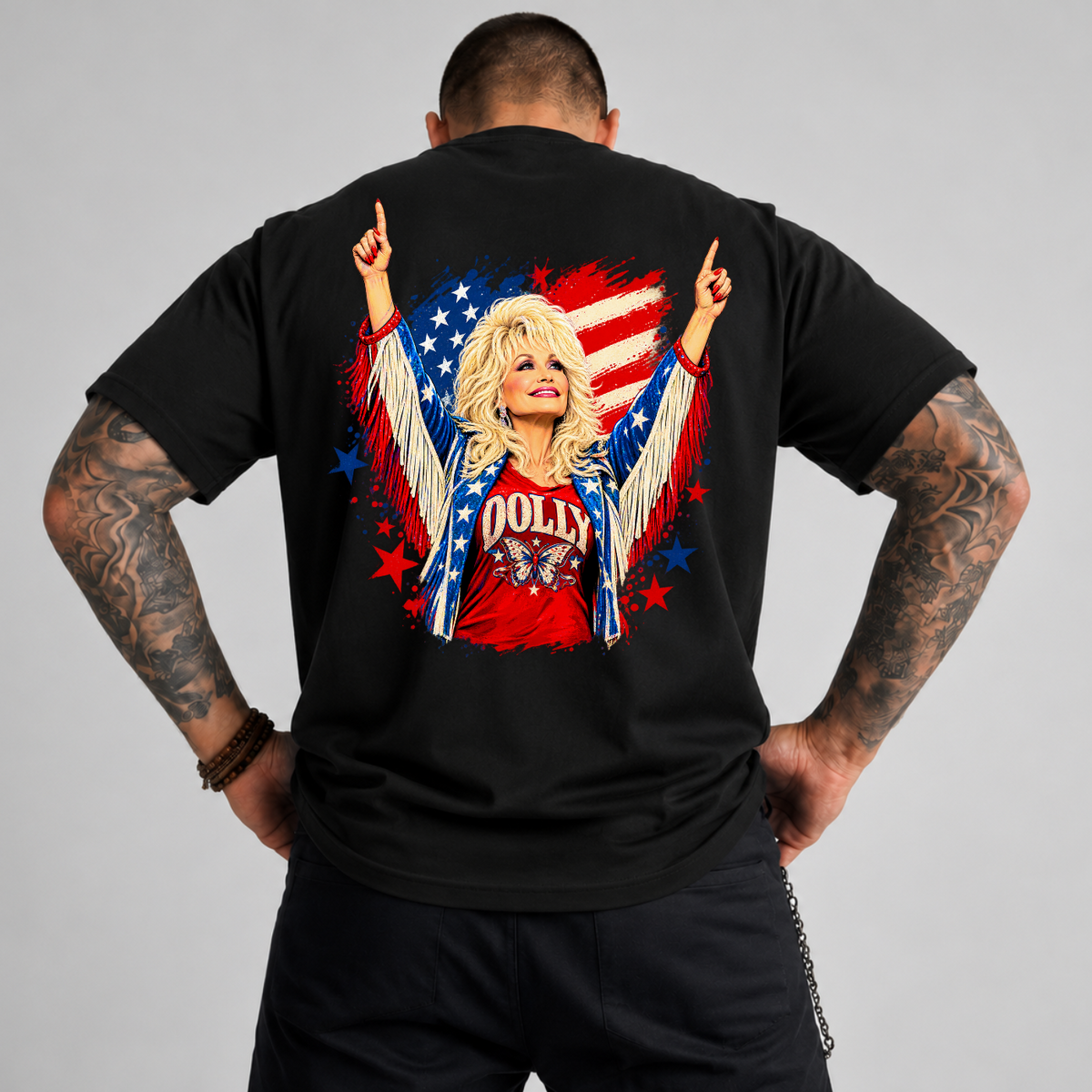 Patriotic Dolly Parton Stars and Stripes PNG SVG, Country Music Graphic