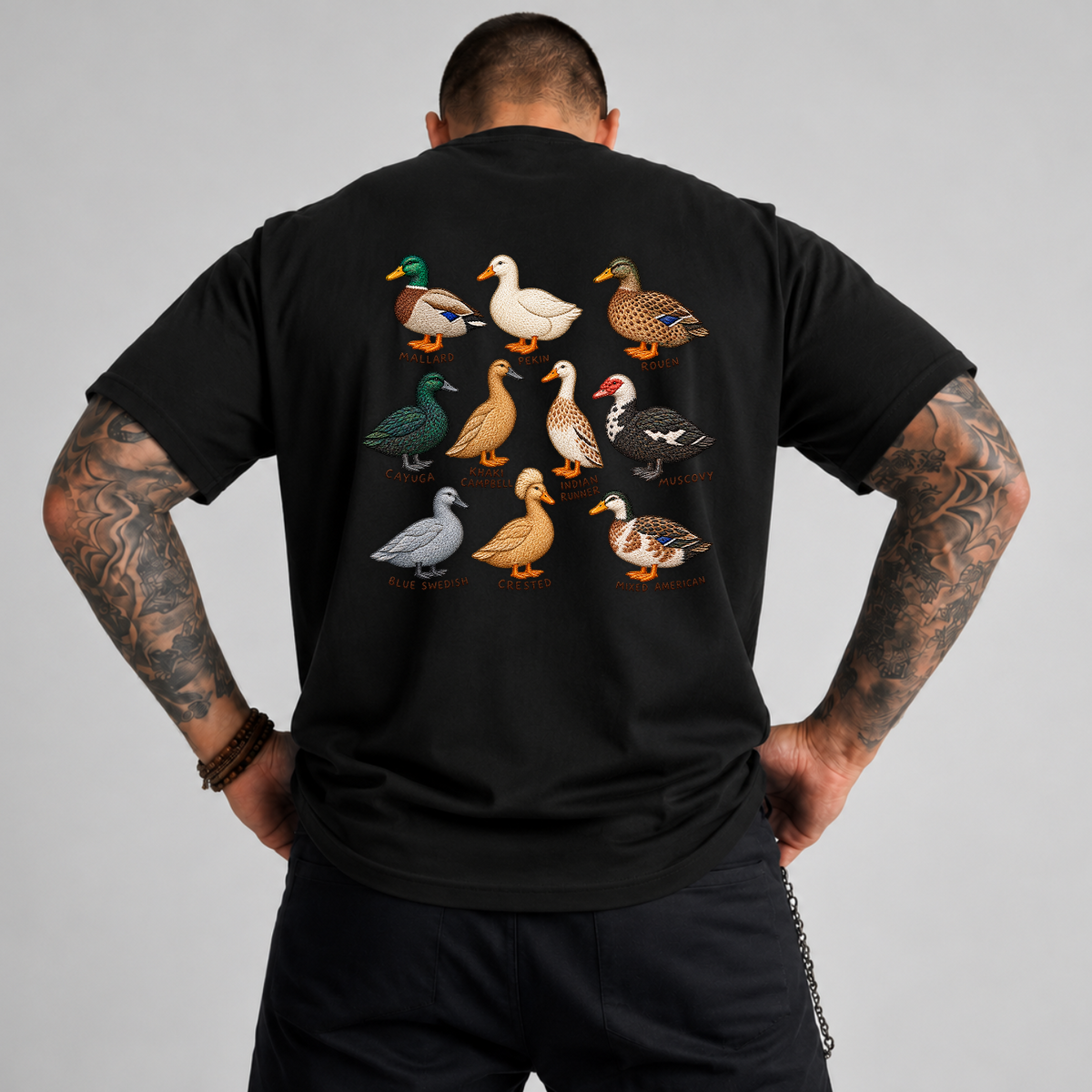 Duck Breeds PNG SVG Design T Shirt Kids Farm Educational Embroidery Graphic