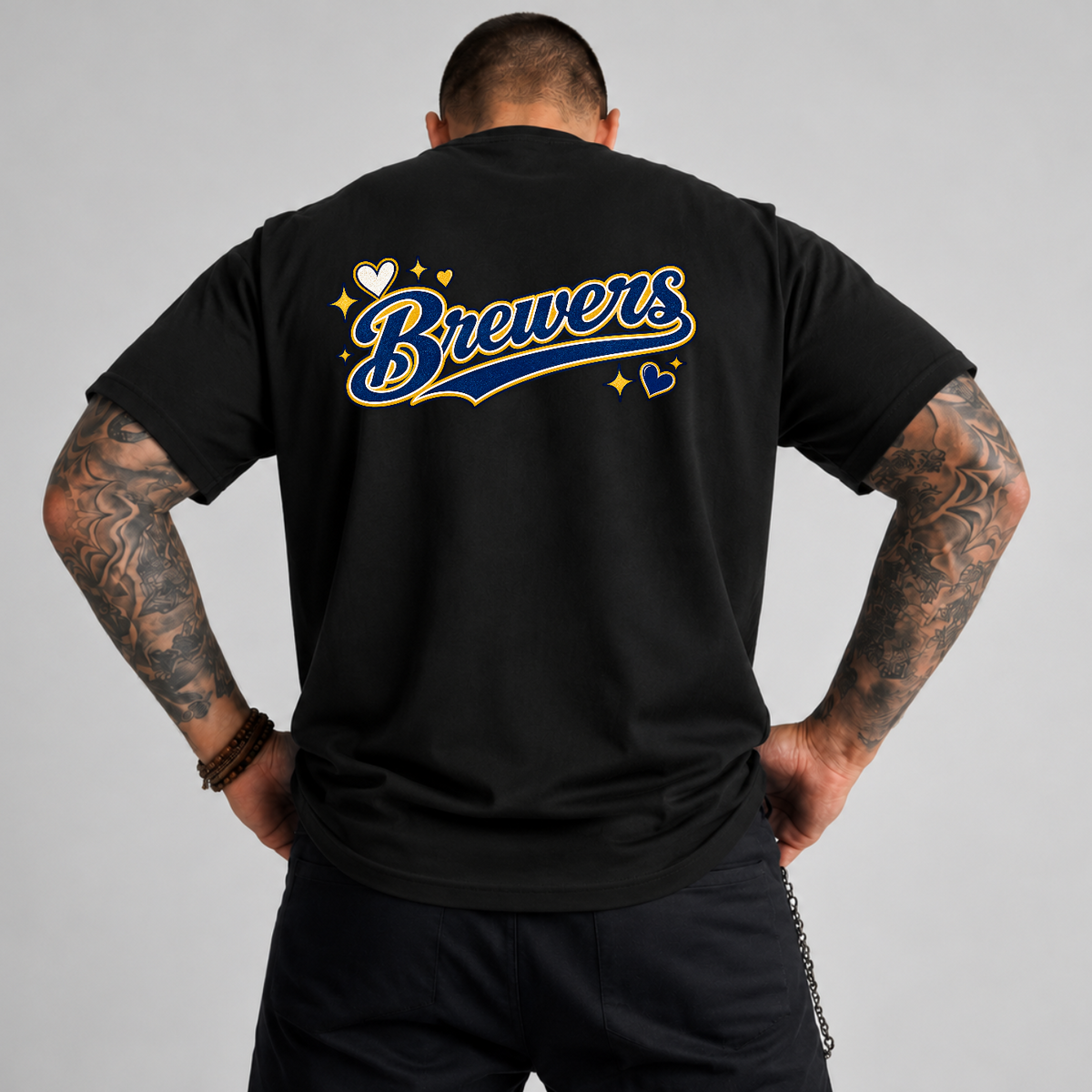 Brewers Sparkle Script Tail PNG SVG, Baseball Game Day Graphic