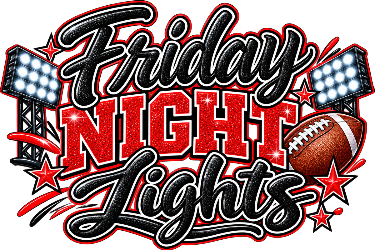 Red Glitter Game Day Football PNG SVG Bundle, 4 Sports Graphics