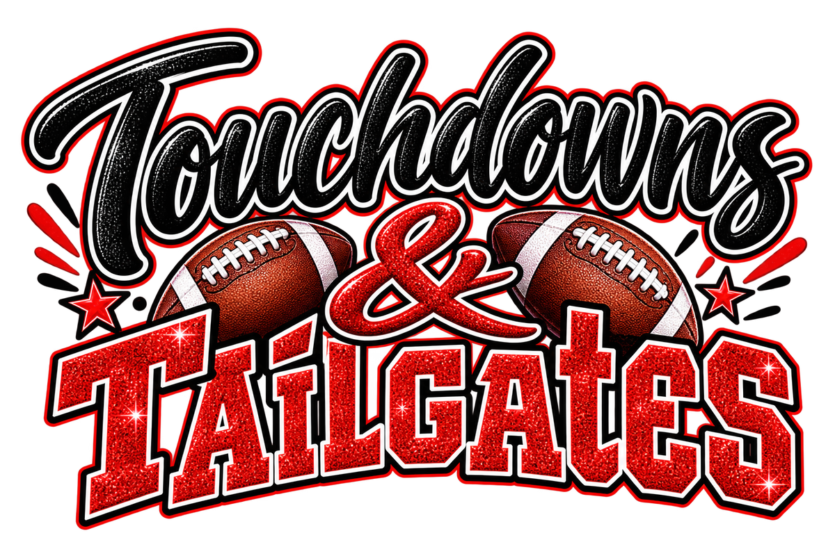 Red Glitter Game Day Football PNG SVG Bundle, 4 Sports Graphics