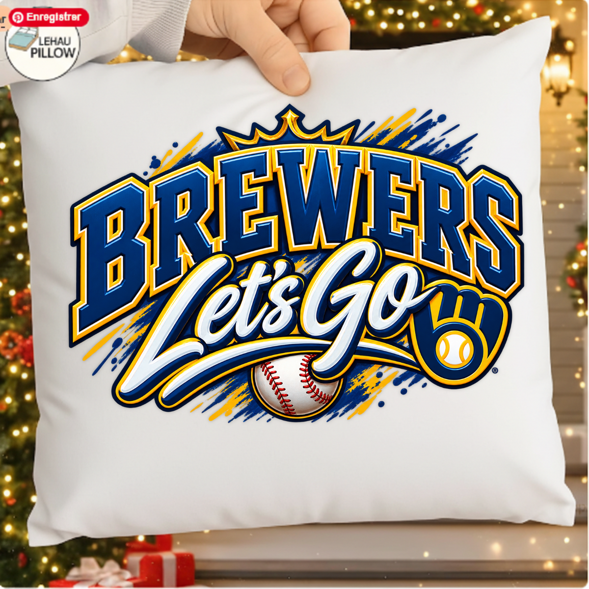 Brewers Let's Go Crown Baseball Emblem PNG SVG, Game Day Graphic