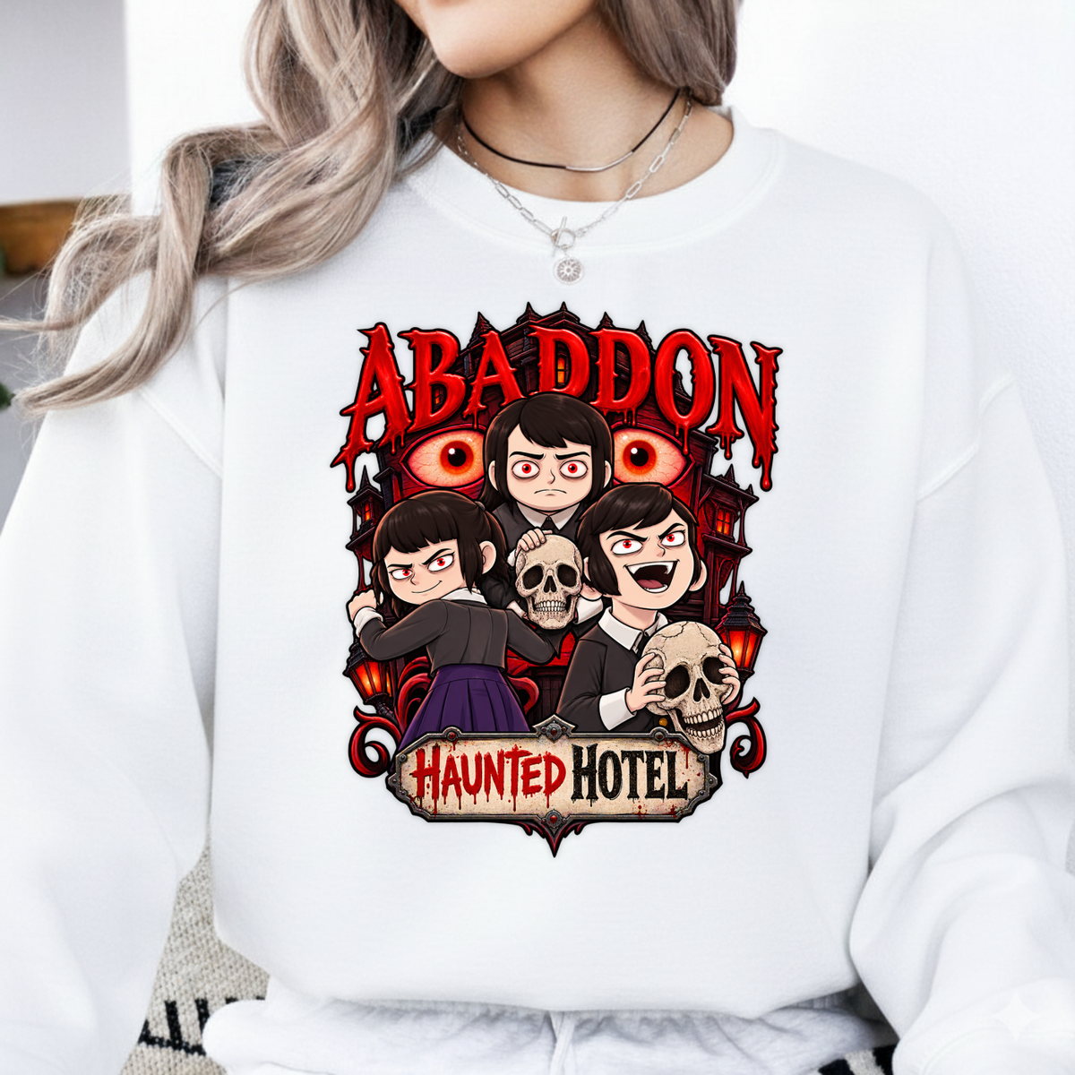 Abaddon Haunted Hotel Gothic Creepy Kids PNG SVG, Horror Graphic