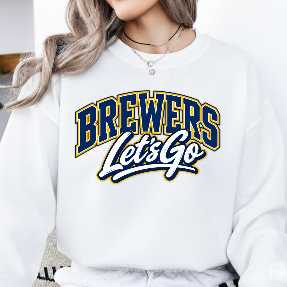 Brewers Let's Go Varsity Script Baseball PNG SVG, Game Day Graphic