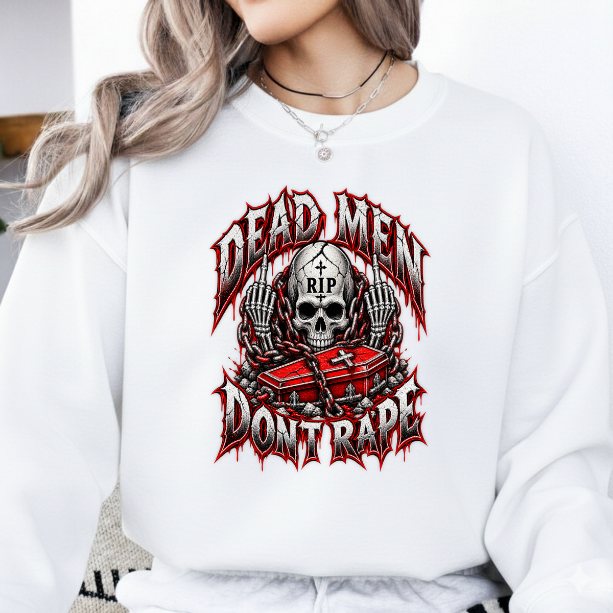 Dead Men Dont Rape Skull Coffin Feminist Horror PNG SVG, Dark Graphic