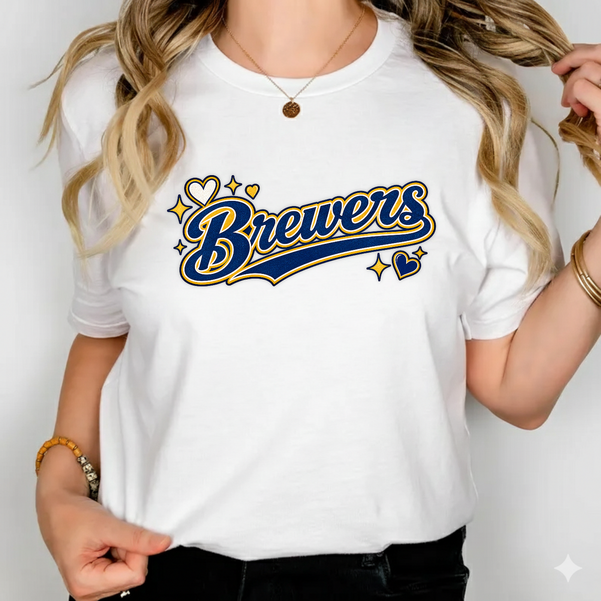 Brewers Sparkle Script Tail PNG SVG, Baseball Game Day Graphic