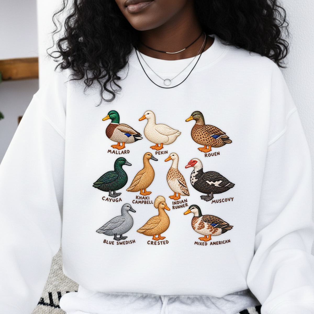 Duck Breeds PNG SVG Design T Shirt Kids Farm Educational Embroidery Graphic