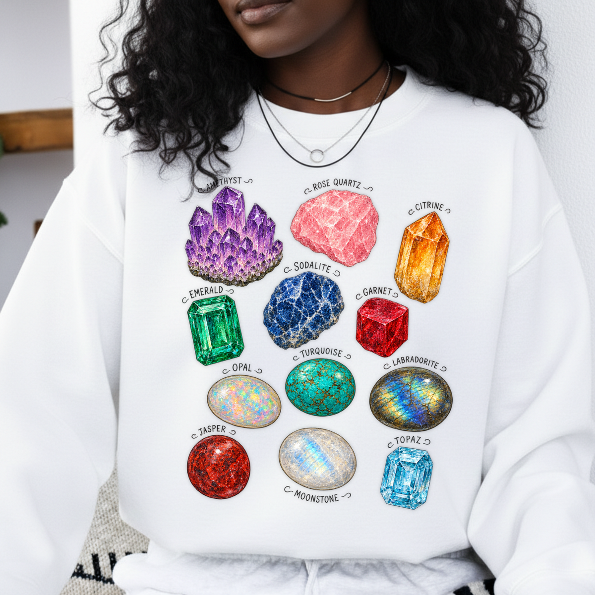 Crystals And Gemstones PNG SVG Design T Shirt Healing Stones Chart Graphic