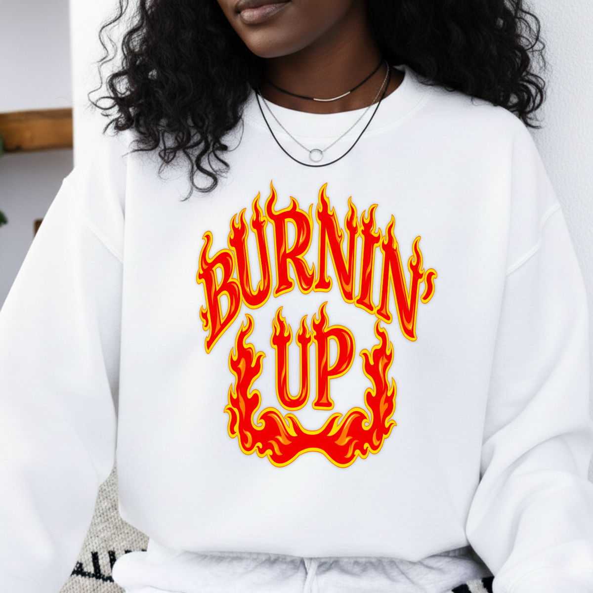 Burnin Up Fiery Flame Typography PNG SVG, Vintage Hot Rod Graphic