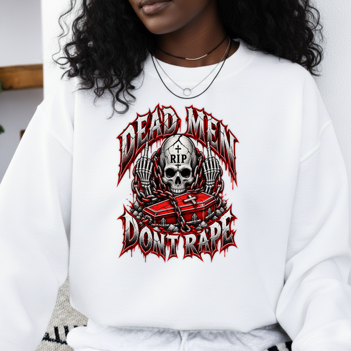 Dead Men Dont Rape Skull Coffin Feminist Horror PNG SVG, Dark Graphic