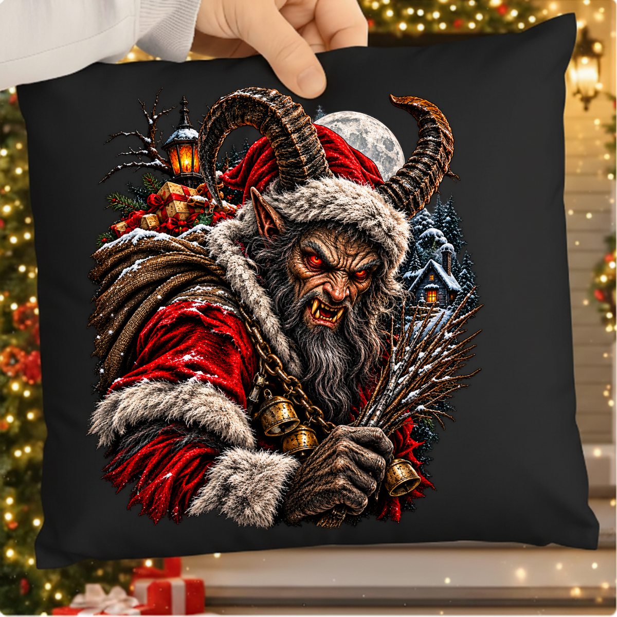 Krampus Evil Christmas Horned Santa PNG SVG, Dark Gothic Holiday Graphic