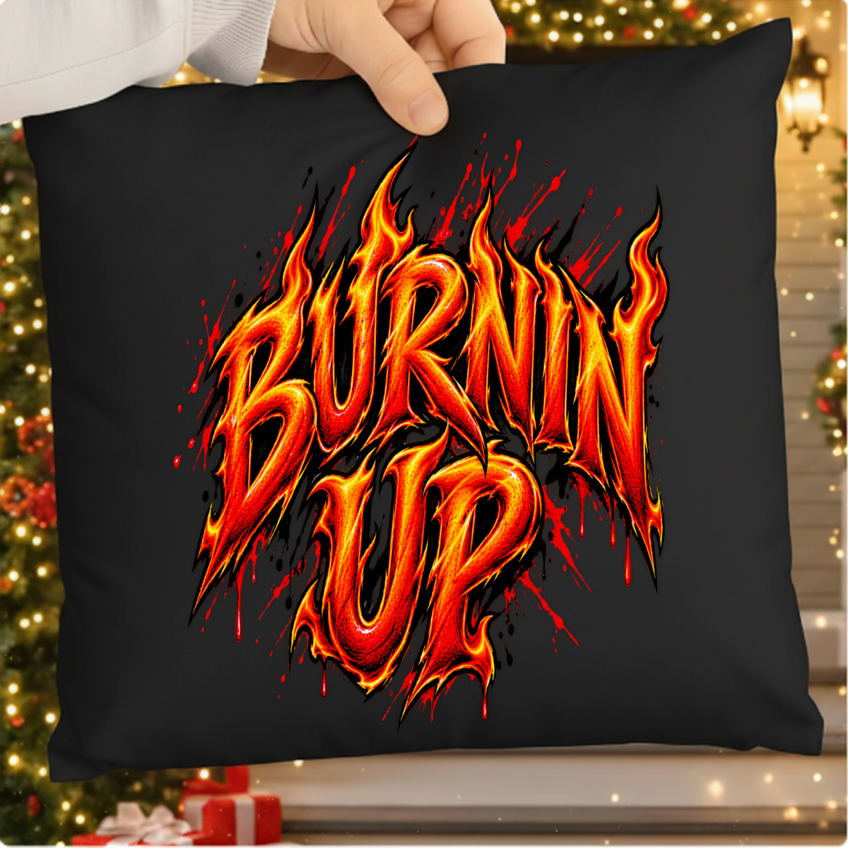 Burnin Up Fiery Flame Typography PNG SVG, Retro Hot Rod Graphic