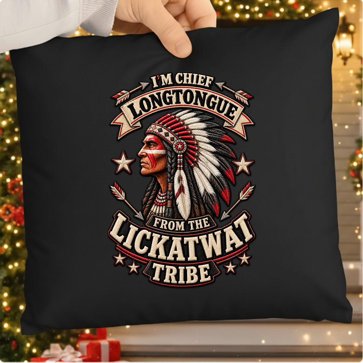 Chief Longtongue Lickatwat Tribe PNG SVG, Funny Biker Embroidery Graphic