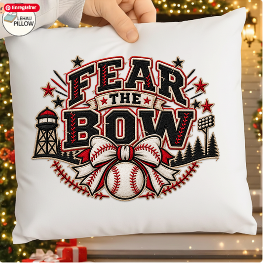 Fear The Bow PNG SVG Design T Shirt Baseball Softball Mom Bow Graphic