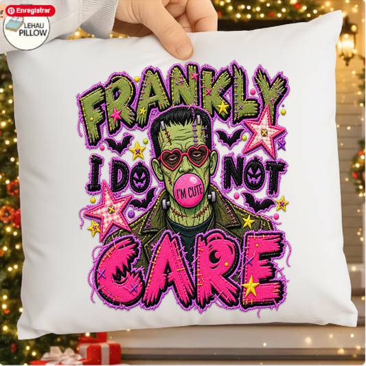 Frankly I Do Not Care PNG SVG, Frankenstein Faux Embroidery Halloween Design