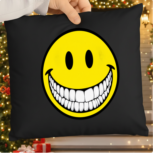 Creepy Big Smile Face PNG SVG Design, Spooky Yellow Smiley Graphic