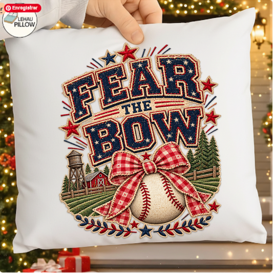 Fear The Bow PNG Design T Shirt Softball Baseball Mom Patchwork Graphic