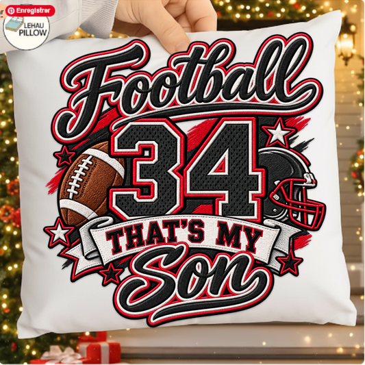 Football Thats My Son Number 34 PNG SVG Design T Shirt Mom Graphic