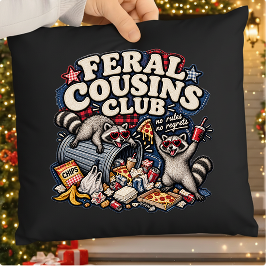 Feral Cousins Club PNG SVG Design T Shirt Funny Raccoon Graphic