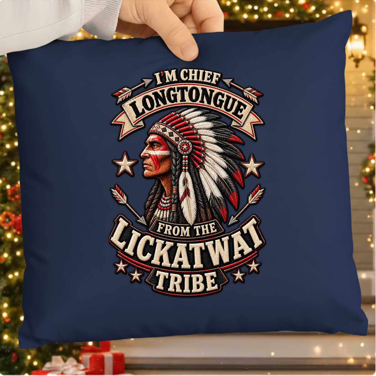 Chief Longtongue Lickatwat Tribe PNG SVG, Funny Biker Embroidery Graphic