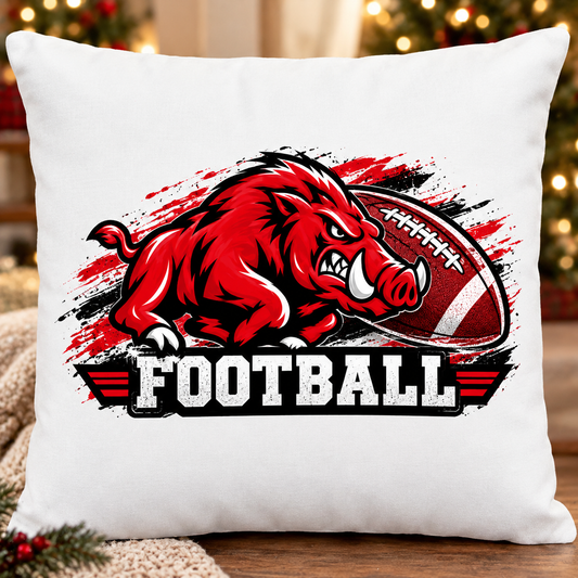 Aggressive Red Wild Boar Football PNG SVG, Razorback Mascot Graphic