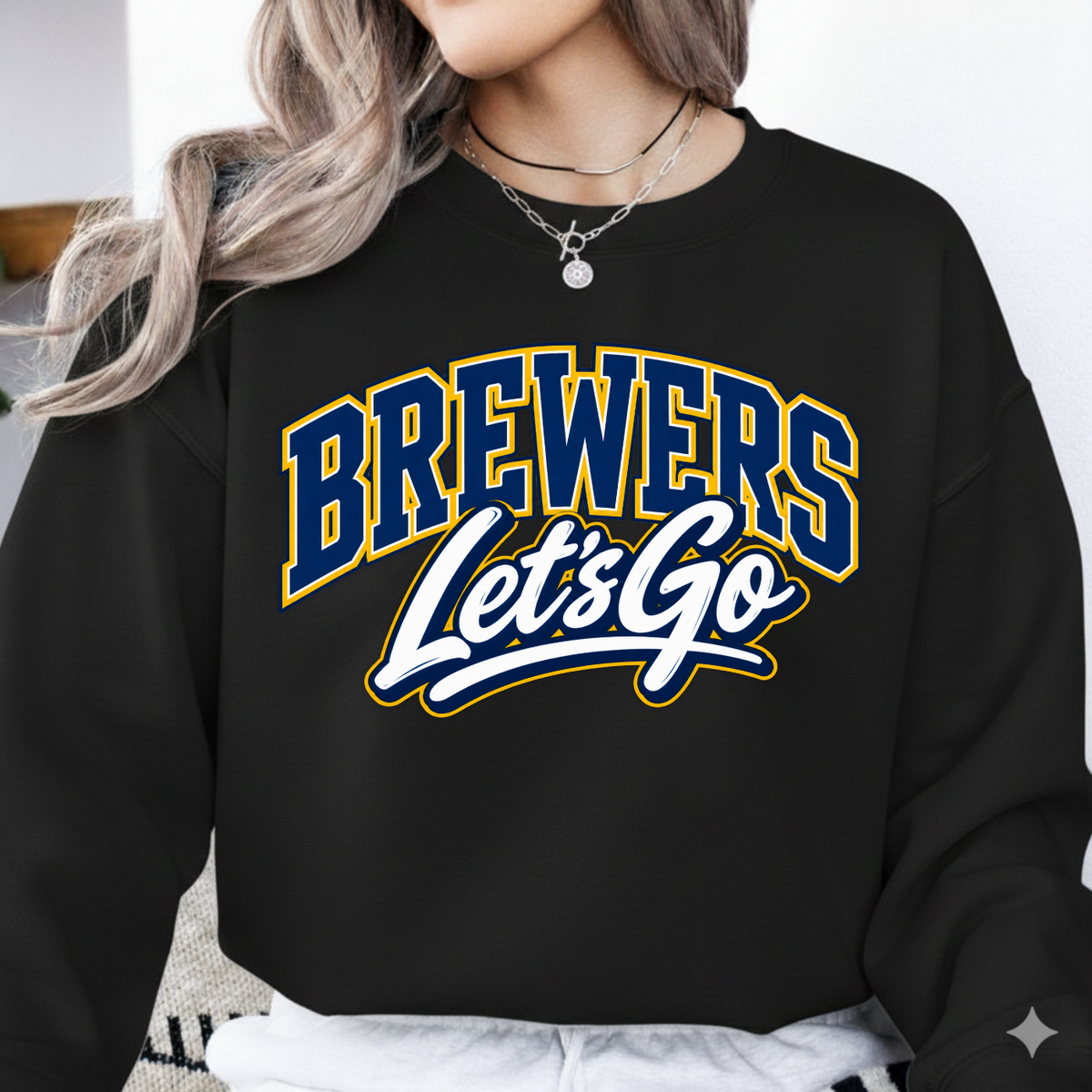Brewers Let's Go Varsity Script Baseball PNG SVG, Game Day Graphic