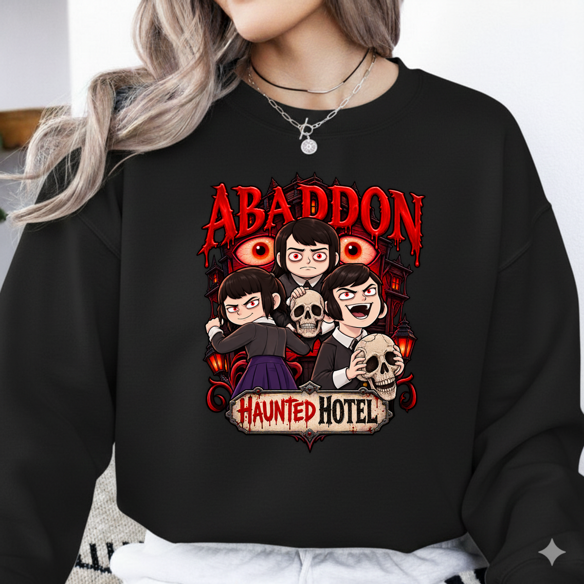 Abaddon Haunted Hotel Gothic Creepy Kids PNG SVG, Horror Graphic