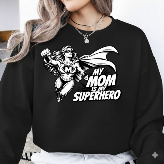 My Mom Is My Superhero Flying Woman PNG SVG, Mother's Day Graphic