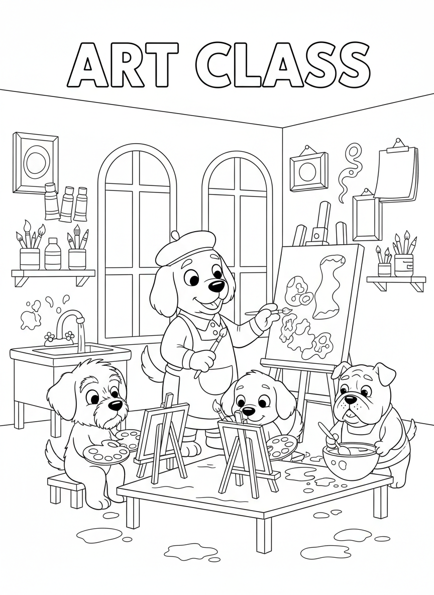 50 Dog Family Coloring Pages PNG PDF Printable Kids Activity Sheets Download