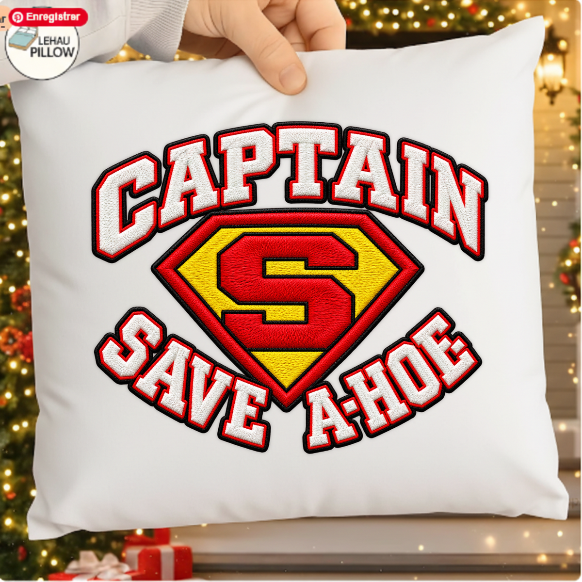 Captain Save A Hoe Faux Embroidery PNG SVG, Funny Hip Hop Emblem Graphic