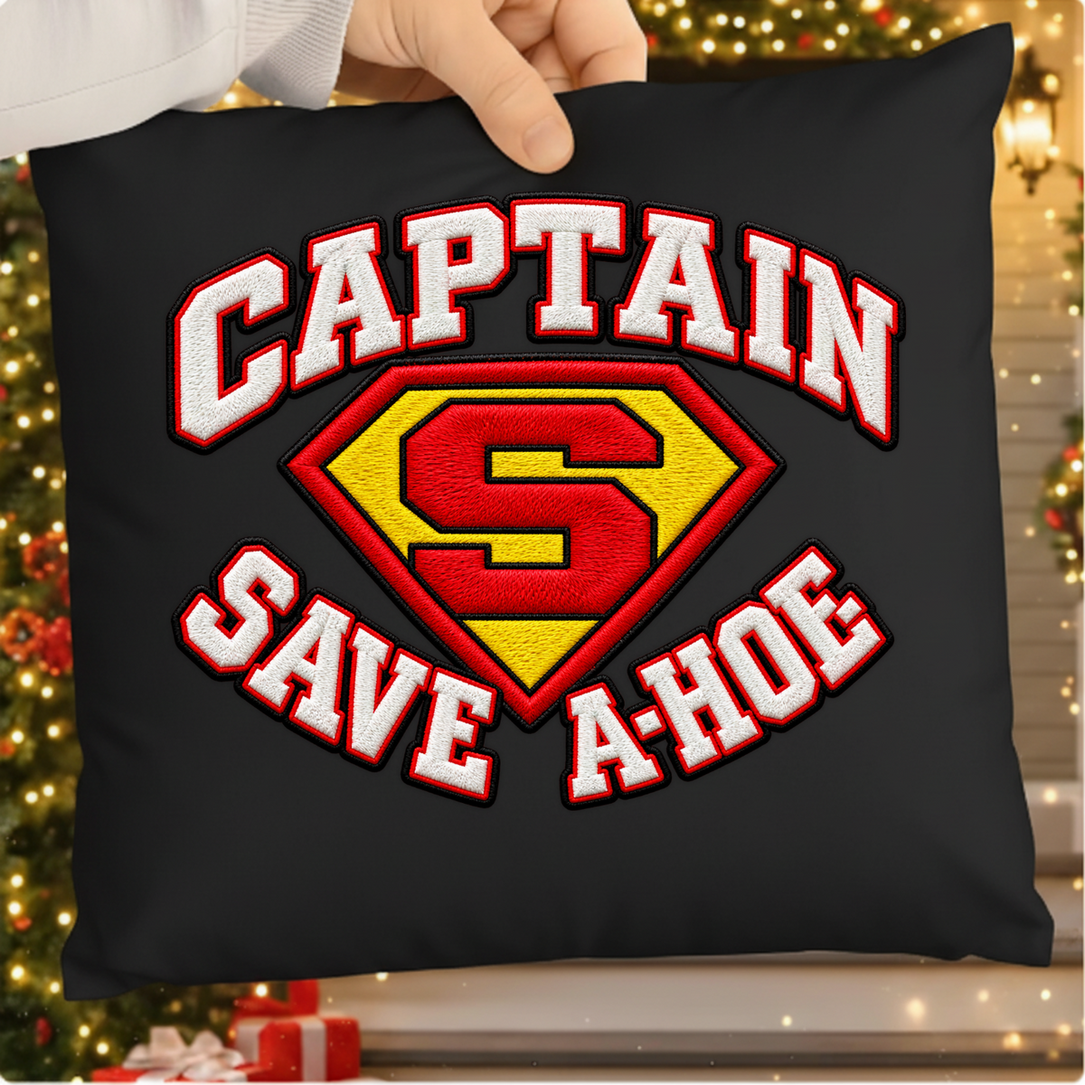 Captain Save A Hoe Faux Embroidery PNG SVG, Funny Hip Hop Emblem Graphic