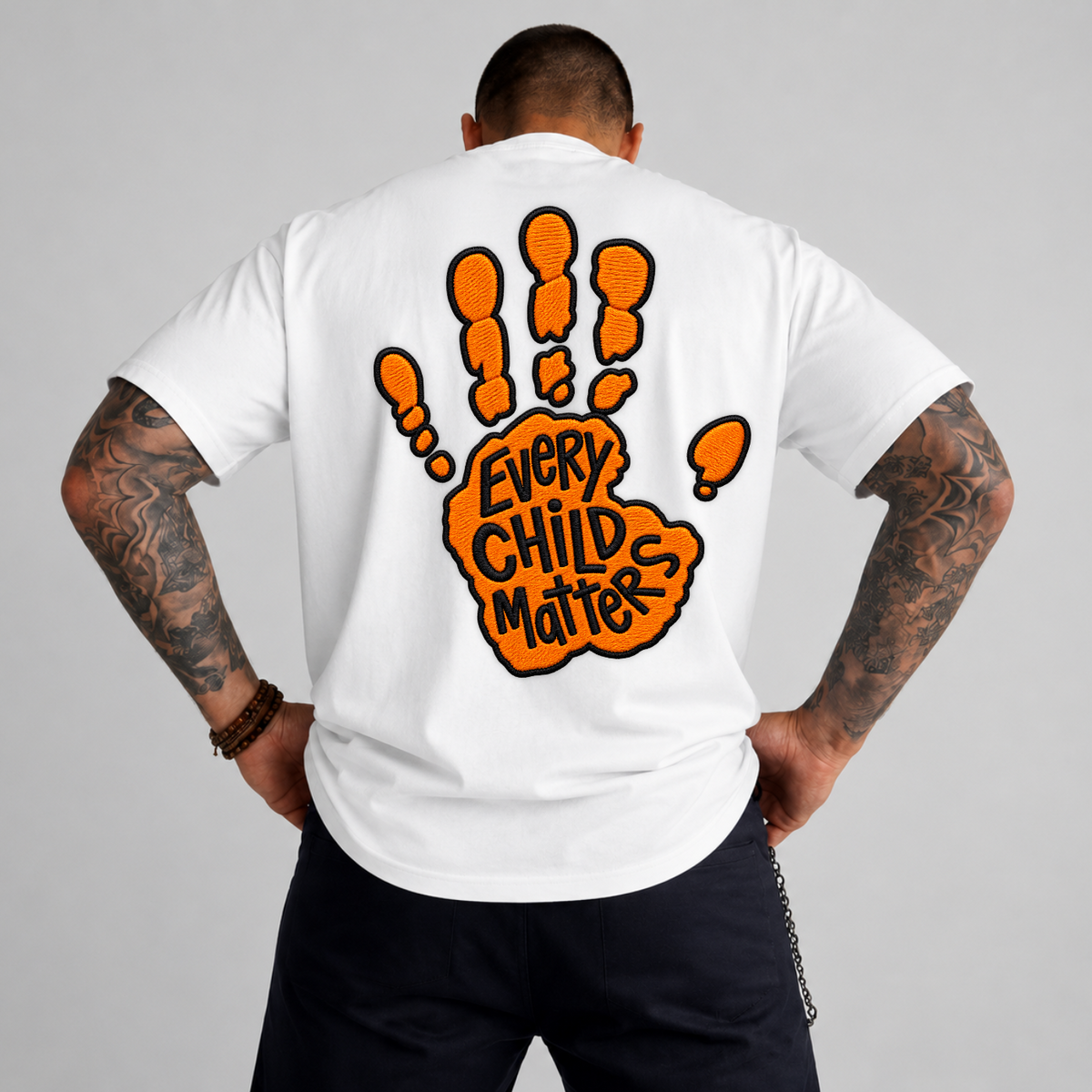 Every Child Matters Handprint PNG SVG, Orange Shirt Day Faux Embroidery Design