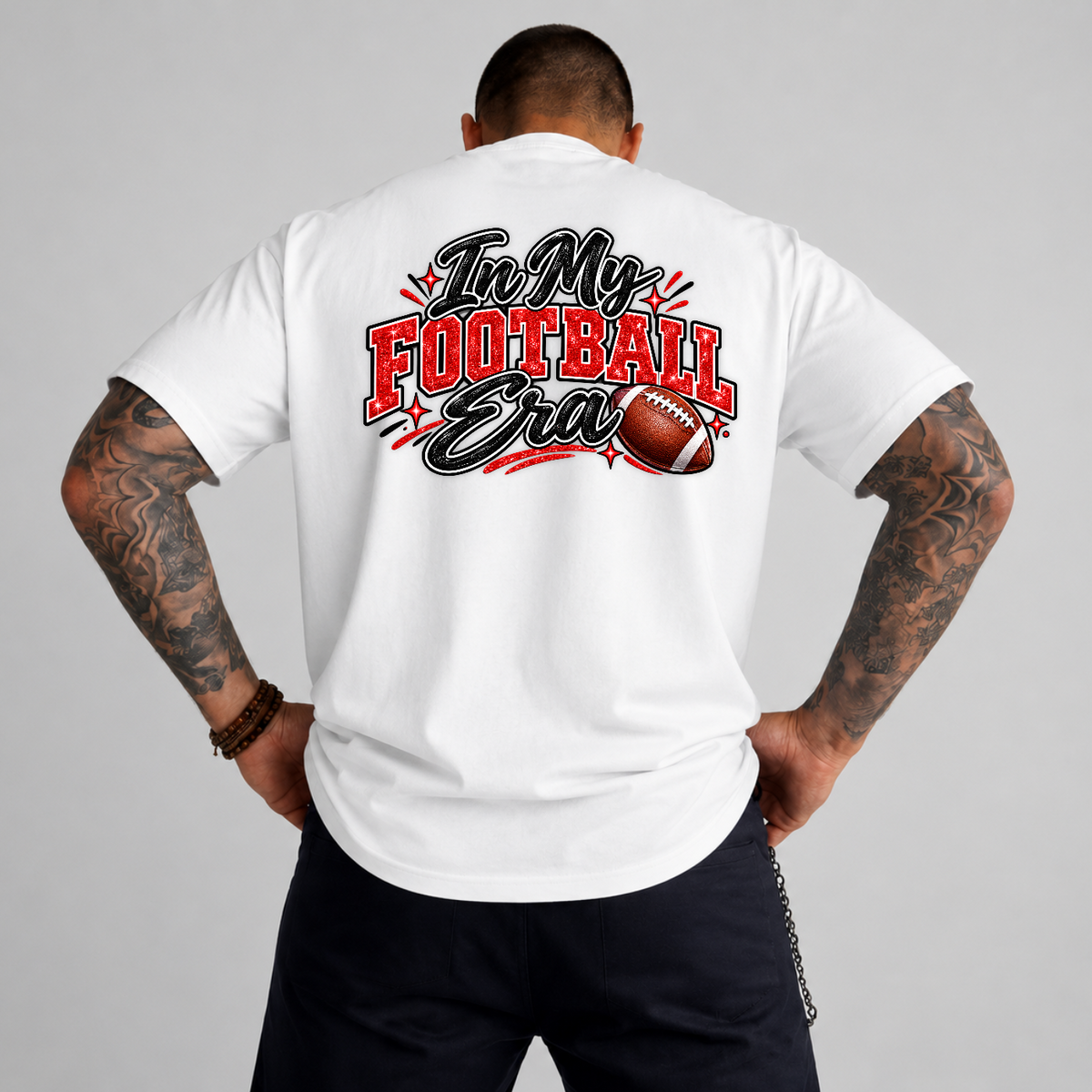 In My Football Era Red Glitter Game Day PNG SVG, Trendy Sports Graphic