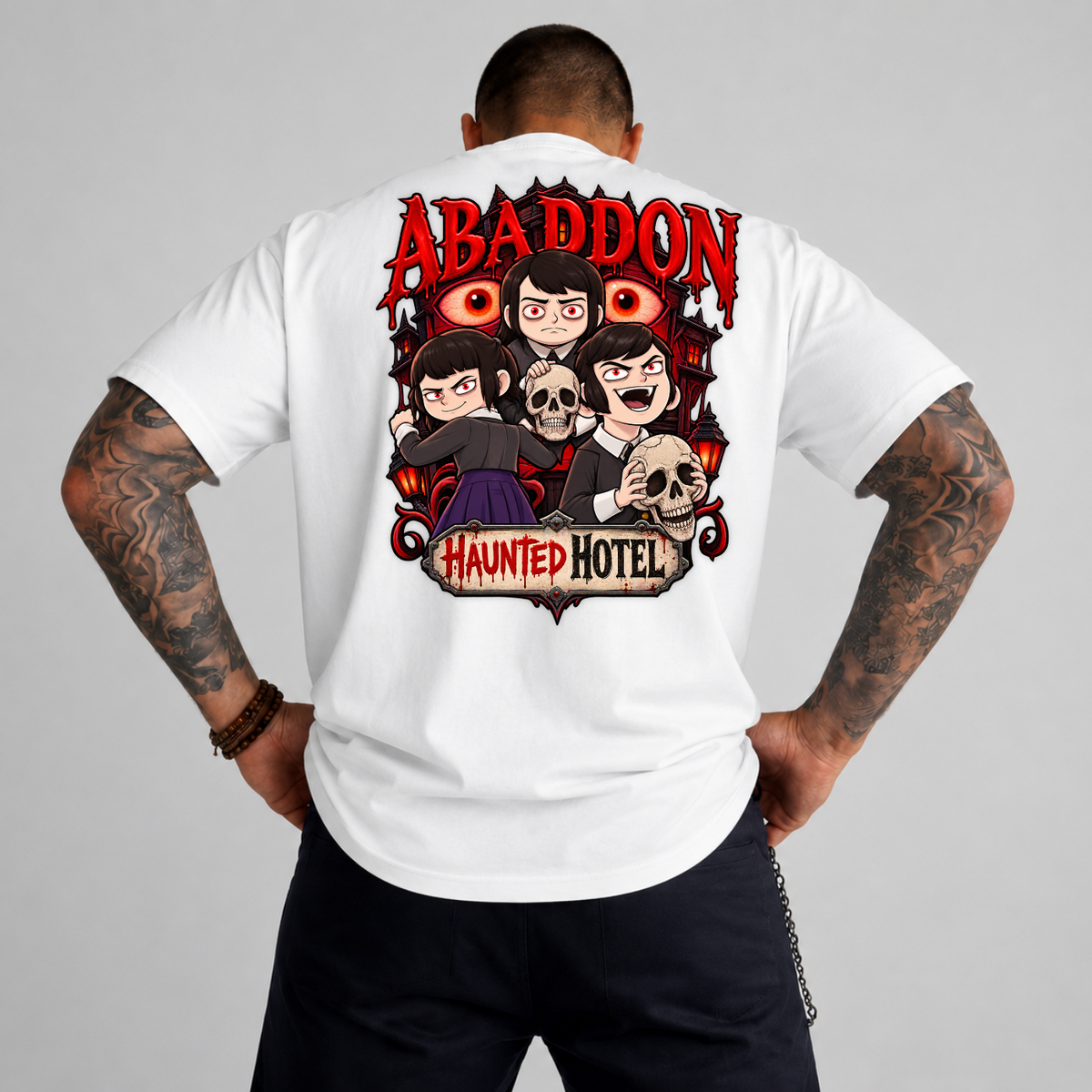 Abaddon Haunted Hotel Gothic Creepy Kids PNG SVG, Horror Graphic