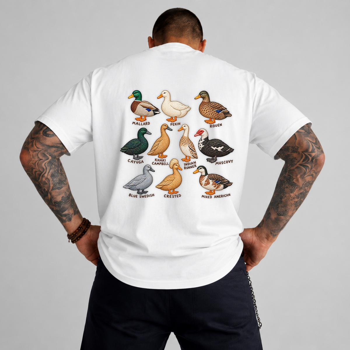 Duck Breeds PNG SVG Design T Shirt Kids Farm Educational Embroidery Graphic