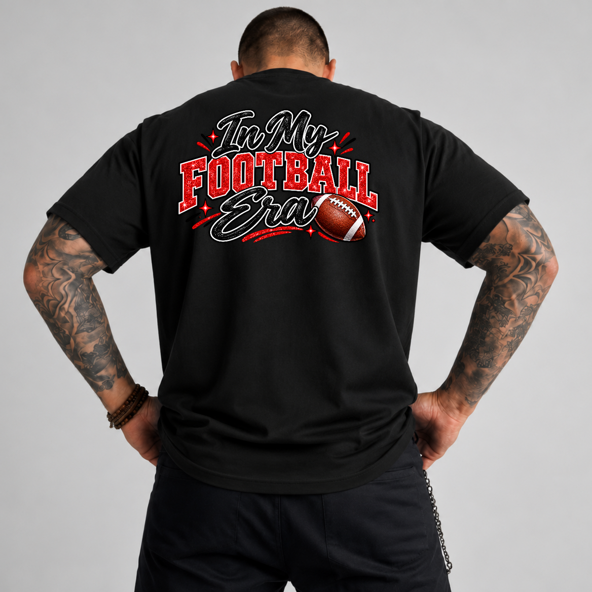 In My Football Era Red Glitter Game Day PNG SVG, Trendy Sports Graphic